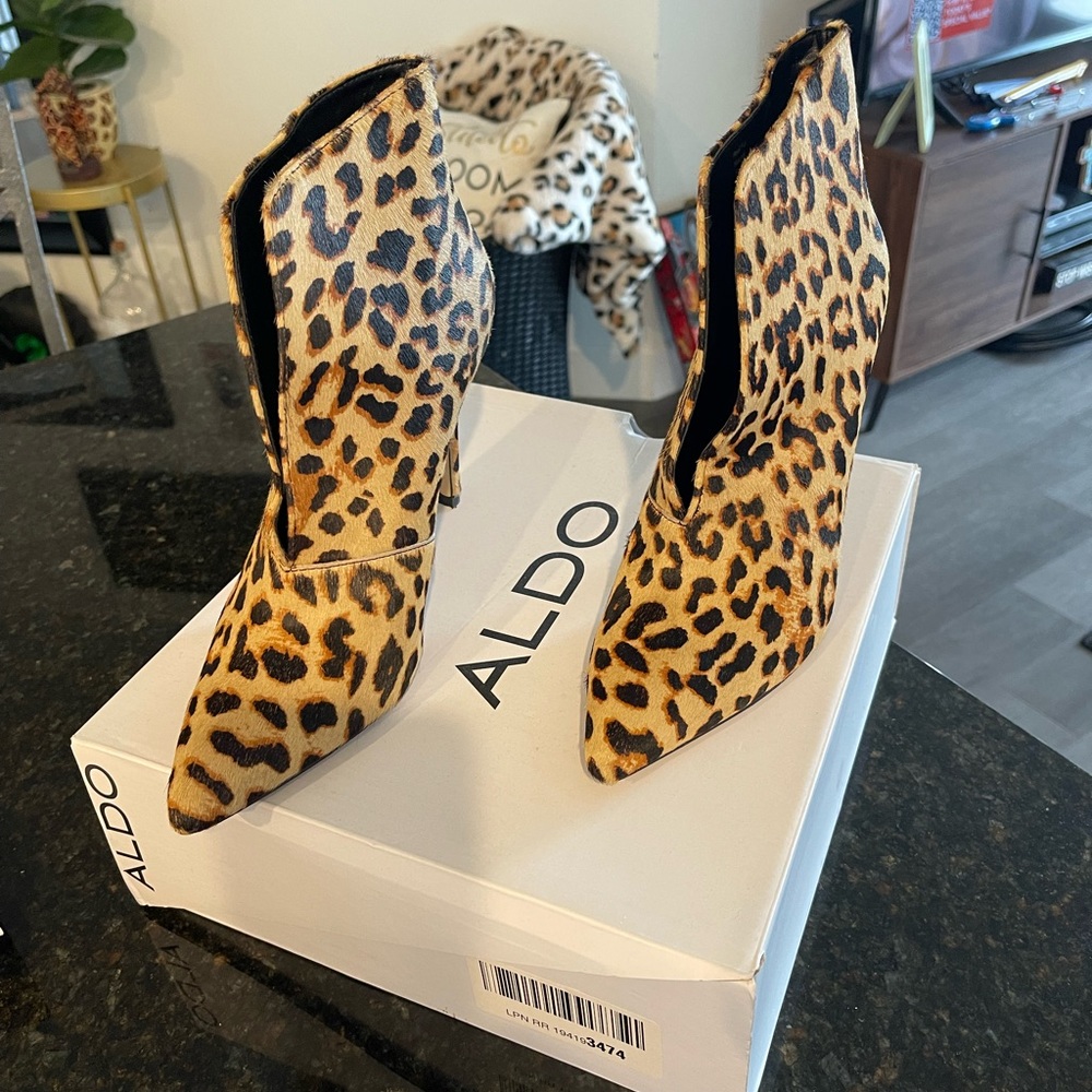 Aldo Leopard High Heel Boots
